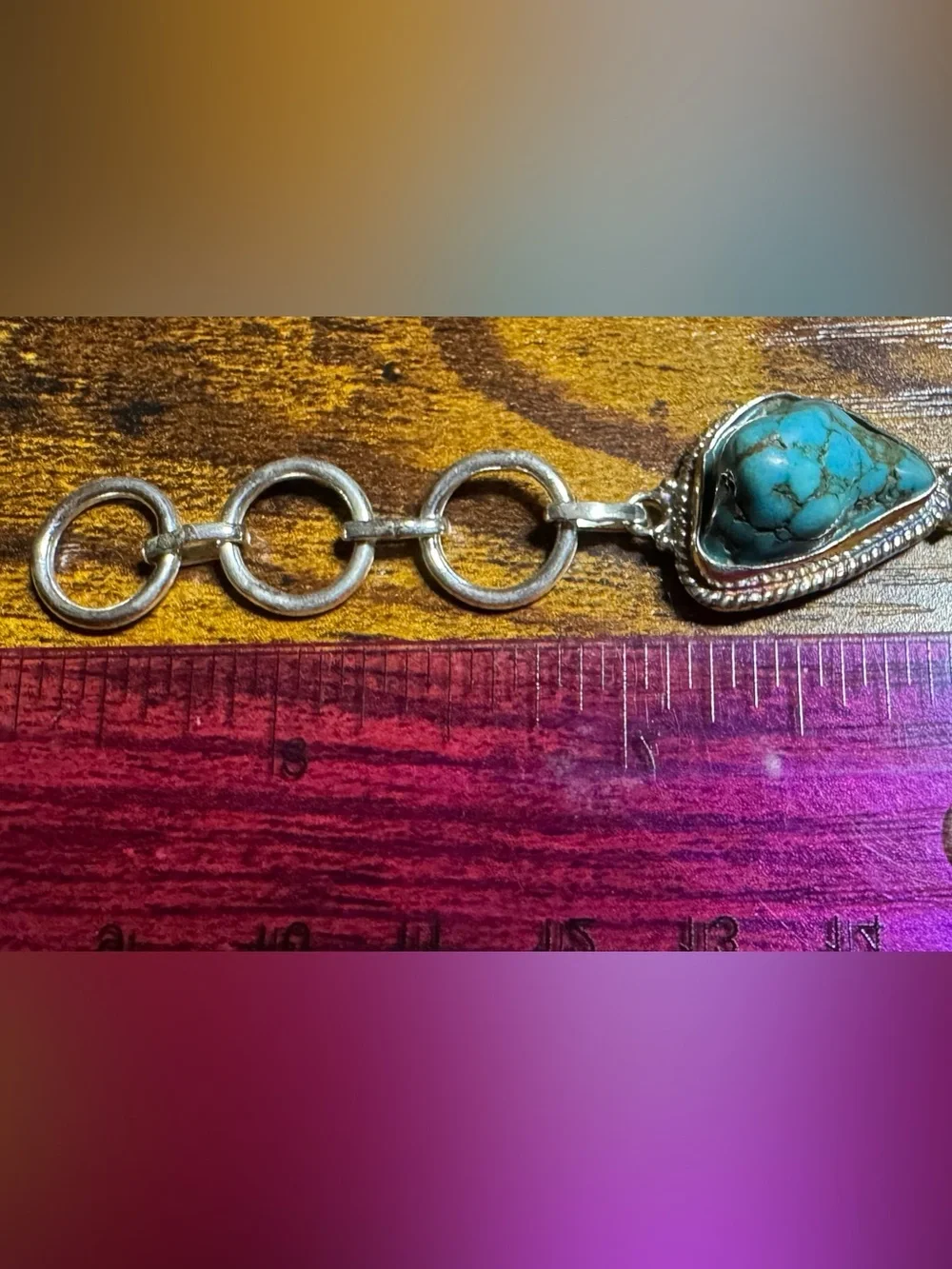 Blue Turquoise Cabachon Adjustable Bracelet Set In 925 Sterling Silver